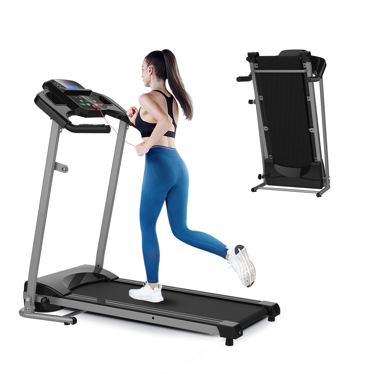 Mini Steppers for Exercise,  Hydraulic Fitness Stepper with LCD Monitor(Black+White)