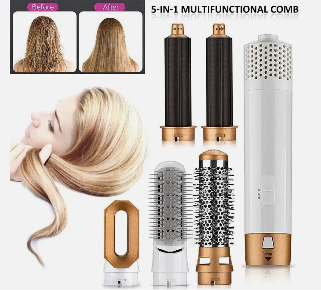 5 in 1 hair straightening brush | فرشاة فرد الشعر5 في 1 الحديثة